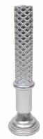 Self Standing Havdalah Candle Silver Colored Diamond Design