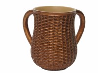 Polyresin Wash Cup Copper Weave Design
