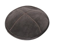 Suede Yarmulka Brown with Rim