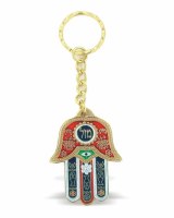 Key Chain Hamsa Mazal Red