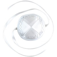 White Satin Kippah with Strings for Babies 8cm
