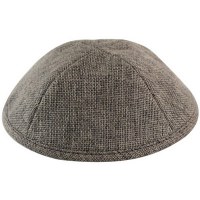 Brown Linen Kippah 20cm