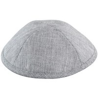 Light Gray Linen Kippah 20cm