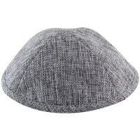 Dark Gray Linen Kippah 20cm