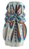 Hand Carved Havdalah Candle 8" Assorted Colors Single Piece
