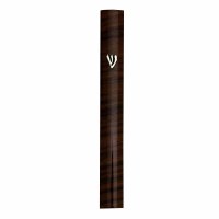 Mezuzah Aluminum Brown with Raised Shin 12cm