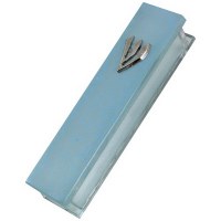 Glass Blue Matt Mezuzah Case 20cm