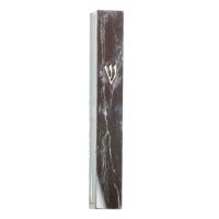 Glass Mezuzah Case Black Marble Look Designed with Gold Shin 12cm