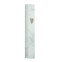 Glass Mezuzah Case Beige Marble Look Designed with Gold Shin 15cm