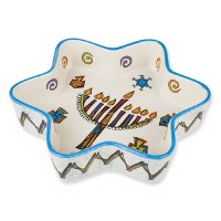 Happy Chanukah Ceramic  Star Tidbit Server