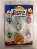 Metalic Set of Dreidels - 5 Pack