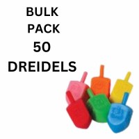 Plastic Dreidels Large Size Assorted Colors 50 Pieces Bulk Pack
