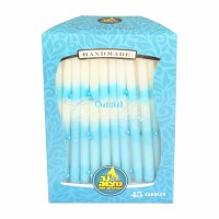 Decorated Blue and White Chanukah Candles