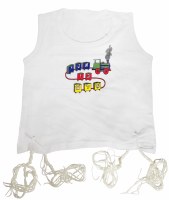 Undershirt Tzitzis Cotton with Silk Screened Ani Ben Shalosh Design Size 2