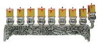 Silver Plated Flat Oil Menorah