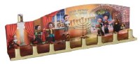 Tin Painted Candle Menorah Colorful Chanukah Scene
