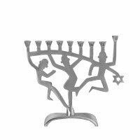 Candle Menorah Aluminum Dancing Figures Design