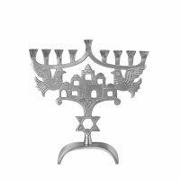 Candle Menorah Aluminum Dove Design
