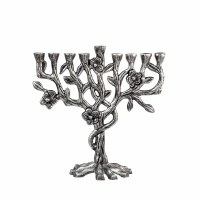 Candle Menorah Aluminum Tree of Life Design