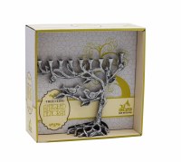 Candle Menorah Antique Tree of Life Silver Design 7.5"