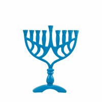 Blue Candle Menorah 7.5"