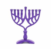Purple Candle Menorah 7.5"