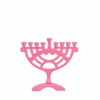 Candle Menorah Geometric Shape Design 6" Pink