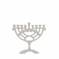 Candle Menorah Geometric Shape Design 6" White