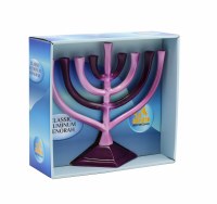 Candle Menorah Two Tone Purple 9"