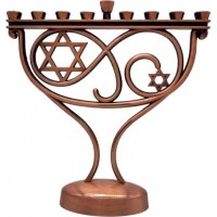 Whimsical Candle Menorah with Copper Finish
