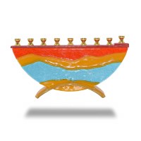 Candle Menorah Hand Crafted Desert Miracles Design