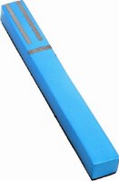 Yair Emanuel Anodized Mezuzah Squared and Strips 10cm Blue
