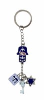 Key Chain Assorted Charms Blue