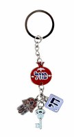 Key Chain Charms with Red Pomegranate