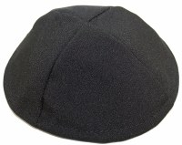 Black Terylene Yarmulka 4 Part Size 1/2