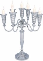 Candelabra 7 Branch Nickel with Diamond Design