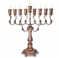 Oil Menorah Diamond Copper Plated