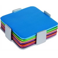 Yair Emanuel Judaica Set of 6 Aluminum Coasters Multicolored