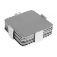 Yair Emanuel Judaica Set of 6 Aluminum Coasters Silver