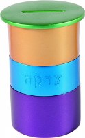 Yair Emanuel Tzedakah Box Round Multicolored Anodized Aluminum