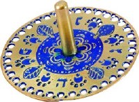 Yair Emanuel Laser Cut Dreidel Oriental Blue