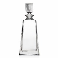Stockholm Whiskey Decanter Square Base with Ridged Stopper 20 oz