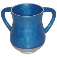 Blue Aluminum Wash Cup With Swirl Design