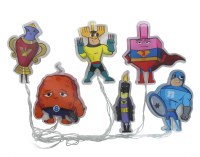 Chanukah LED Window Gel Super Heroes Theme