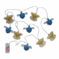 Chanukah Character Menorah and Dreidel String Lights