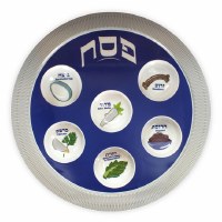 Disposable Melamine Seder Plate Navy
