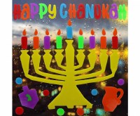 Chanukah Window Gel Menorah Design