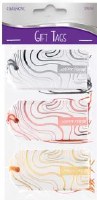 Purim Gift Tags Shiny Swirl Line Design 12 Pack