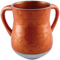 Aluminum Washing Cup Orange Waves Design