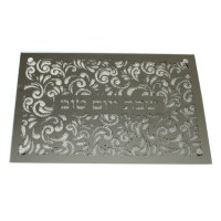 Glass Tray on Legs with Silver Wavy Cutouts